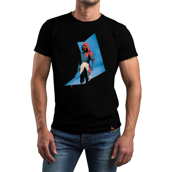 mannequin tee shirt colored thunder guerrier noir