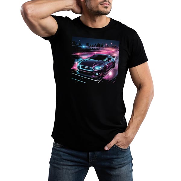 mannequin tee shirt cyber voiture mustang