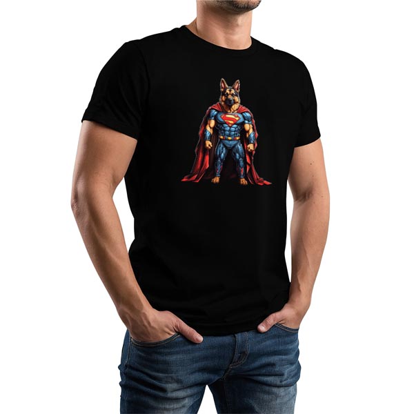 mannequin tee shirt super beast berger allemand super héros