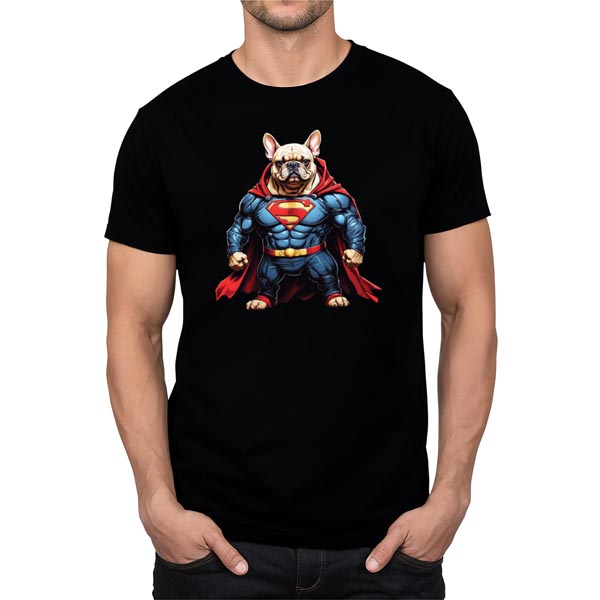 mannequin tee shirt super beast bulldog super héros