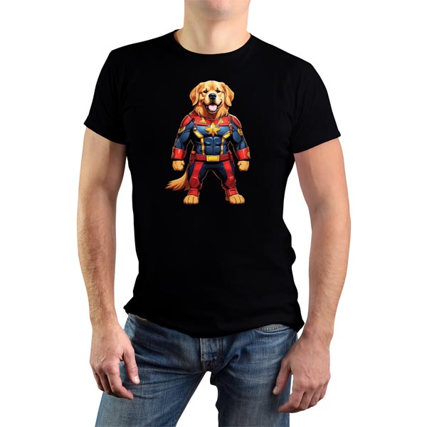 mannequin tee shirt super beast golden retriever captain m