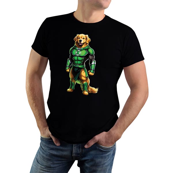 mannequin tee shirt super beast golden retriever lantern