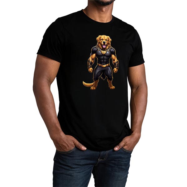 mannequin tee shirt super beast golden retriever panthère