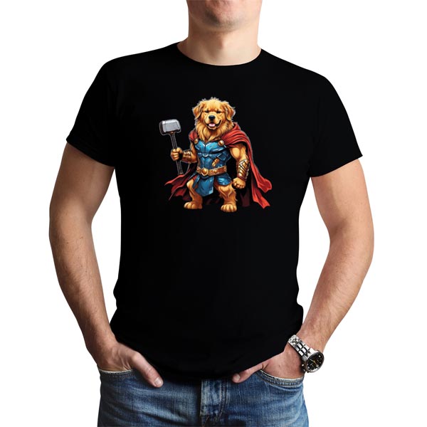 mannequin tee shirt super beast golden retriever thor