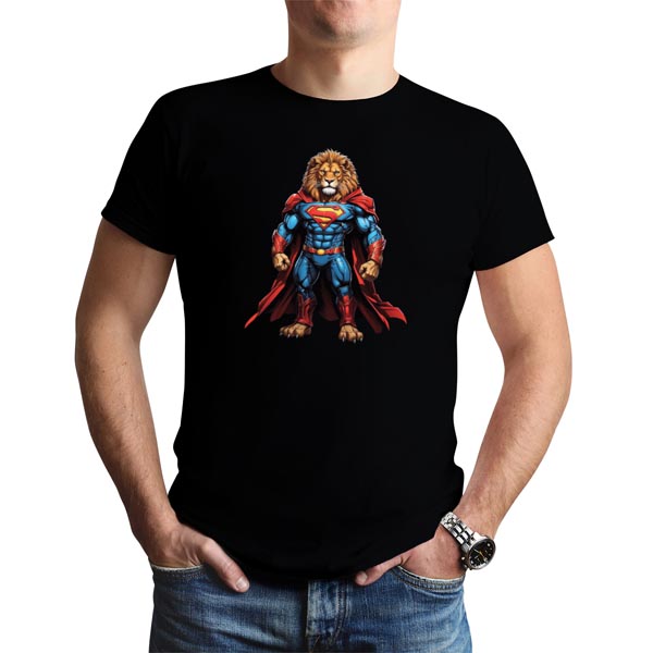 mannequin tee shirt super beast lion super héros