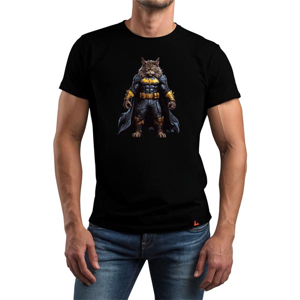 mannequin tee shirt super beast maine coon chevalier noir