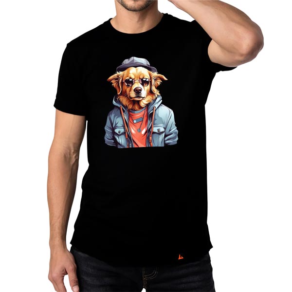 mannequin tee shirt urban vibes golden retriever