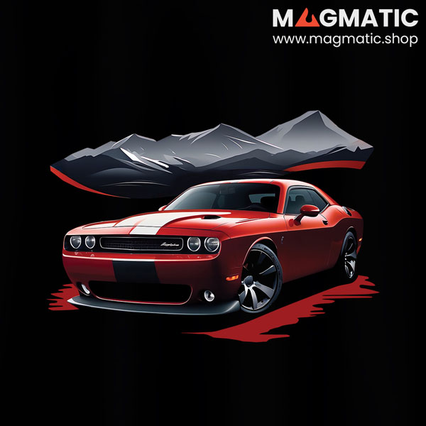 visuel tee shirt magmatic car challenger srt