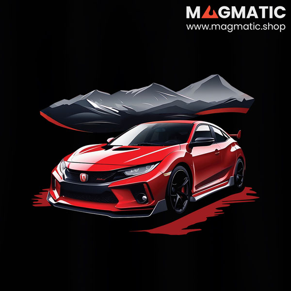 visuel tee shirt magmatic car civic typer