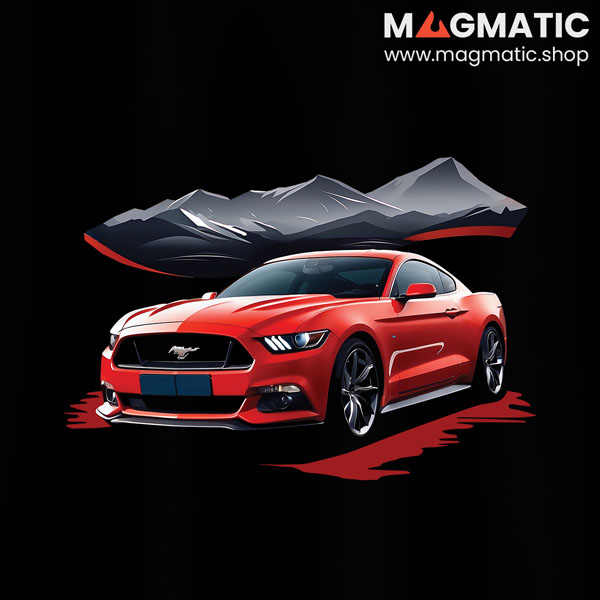 visuel tee shirt magmatic car mustang