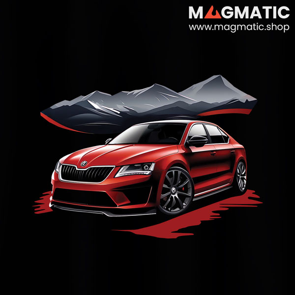 visuel tee shirt magmatic car octavia rs