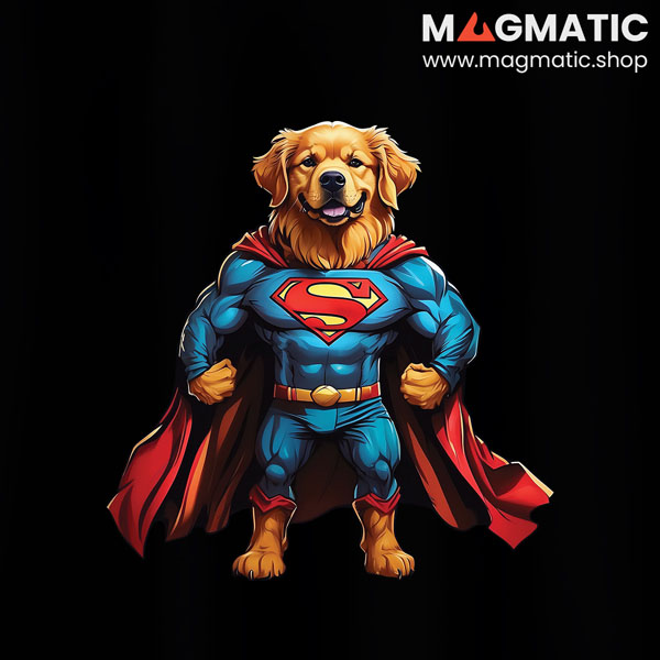 visuel super beast golden retriever super héros