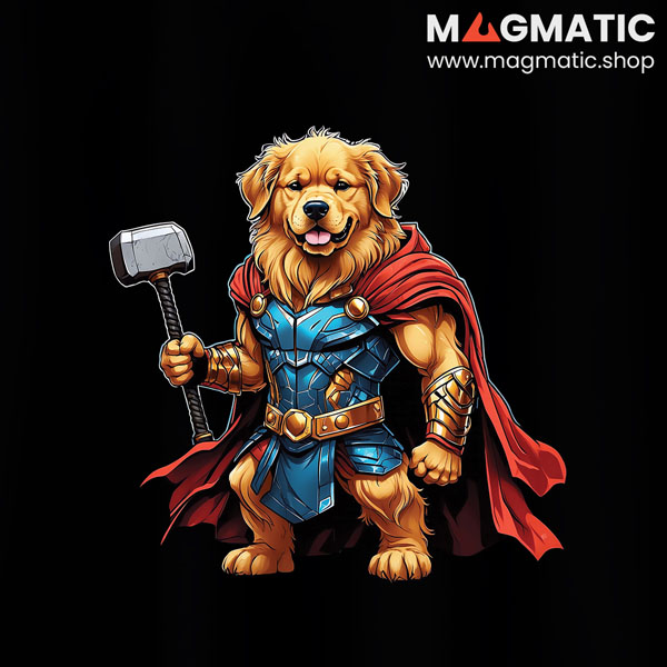 visuel super beast golden retriever thor