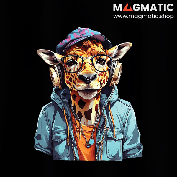 visuel tee shirt magmatic urban vibes girafe