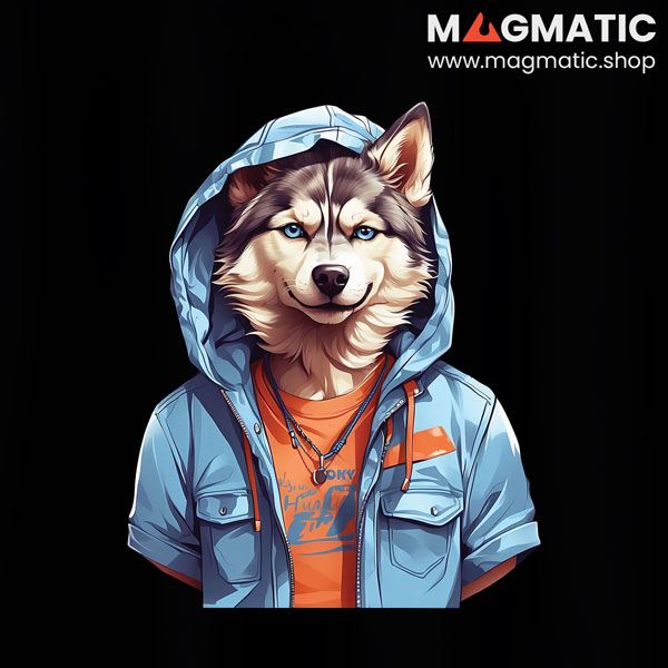 visuel tee shirt magmatic husky